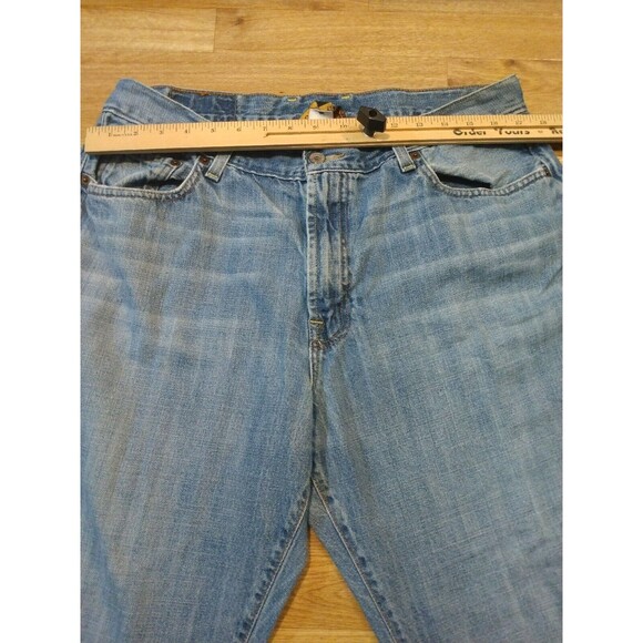 VTG Lucky Brand 165 Jeans Mens 36x32 Straight Leg Dark Wash Blue Denim Distress - Picture 7 of 14